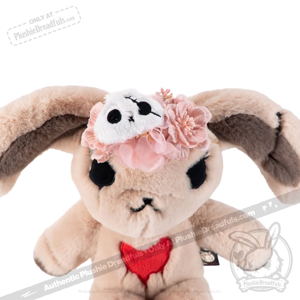 Cute Plush Skeleton Bunny with Flower Crown - Soft Stuffed Animal Toy for Kids, Girls & Boys - Perfect for Halloween Decor, Birthday Gifts & Room Decoration