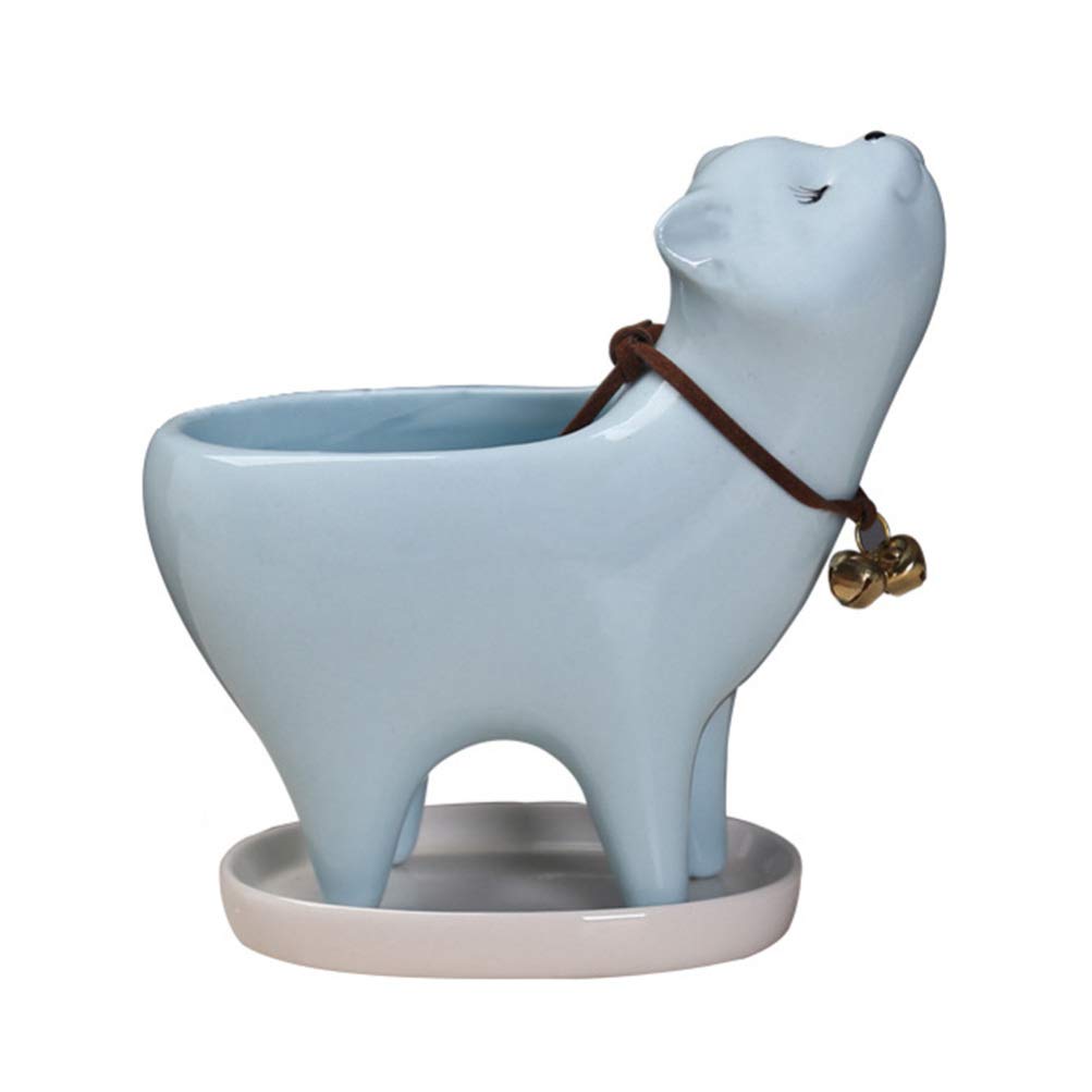 Cute Ceramic Cat Succulent Planter - Small Flower Pot for Cactus, Air Plants, and Succulents - Perfect for Desktop, Office, and Home Decor - Ideal for Gifts, Indoor Gardening, and Decorative Plant Displays