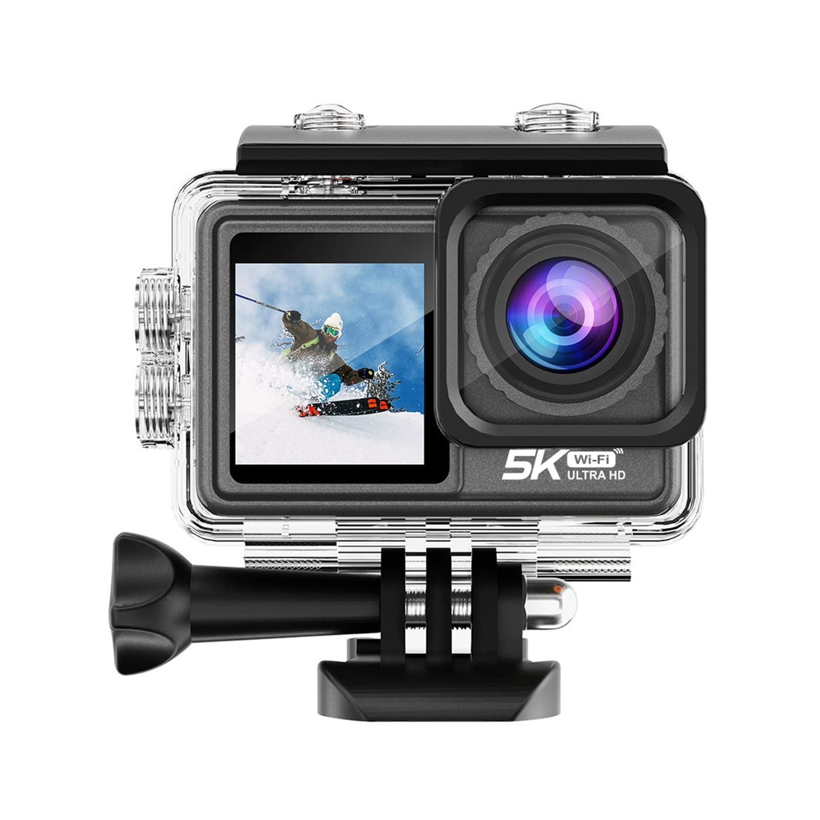 MZZYG 5K Action Camera with 48MP Interchangeable Lens & Electronic Stabilizer - 128GB Waterproof Sports Camera for Vlogging, Travel, and Outdoor Adventures