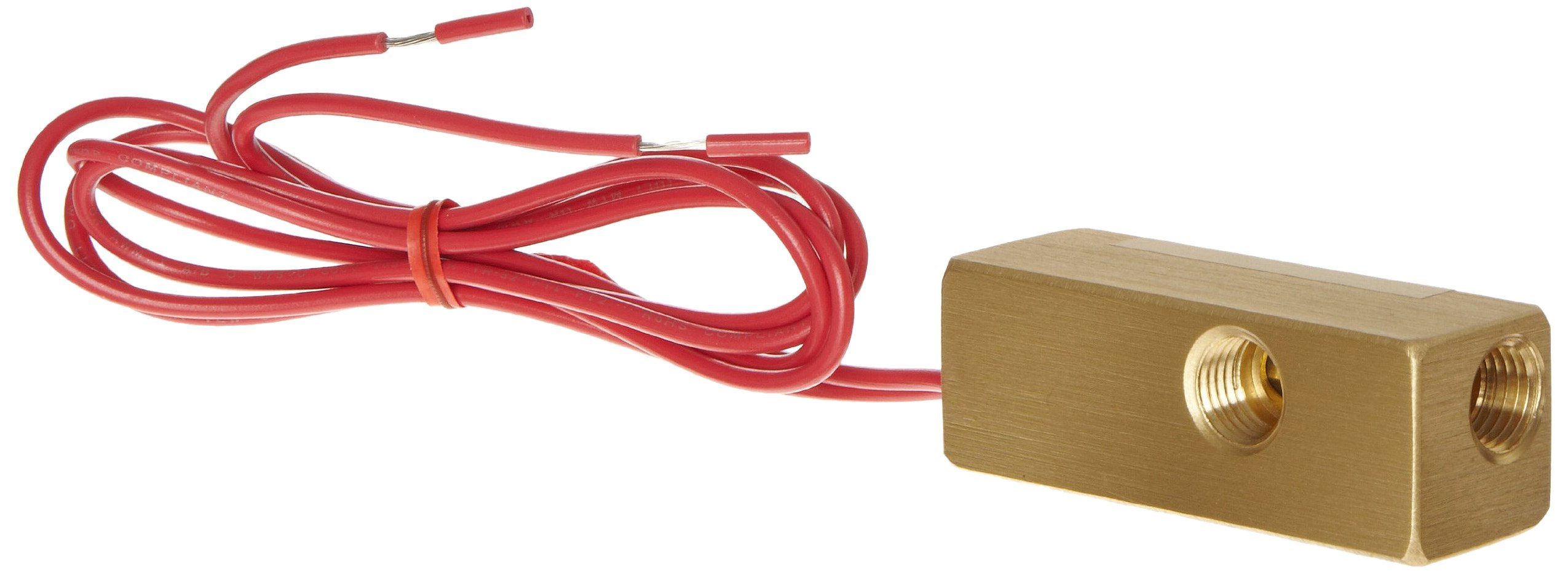 Gems Sensors FS-927 Series Brass Compact Flow Switch - Elbow Piston Type, Normally Open, 0.75 GPM Flow Setting, 1/4