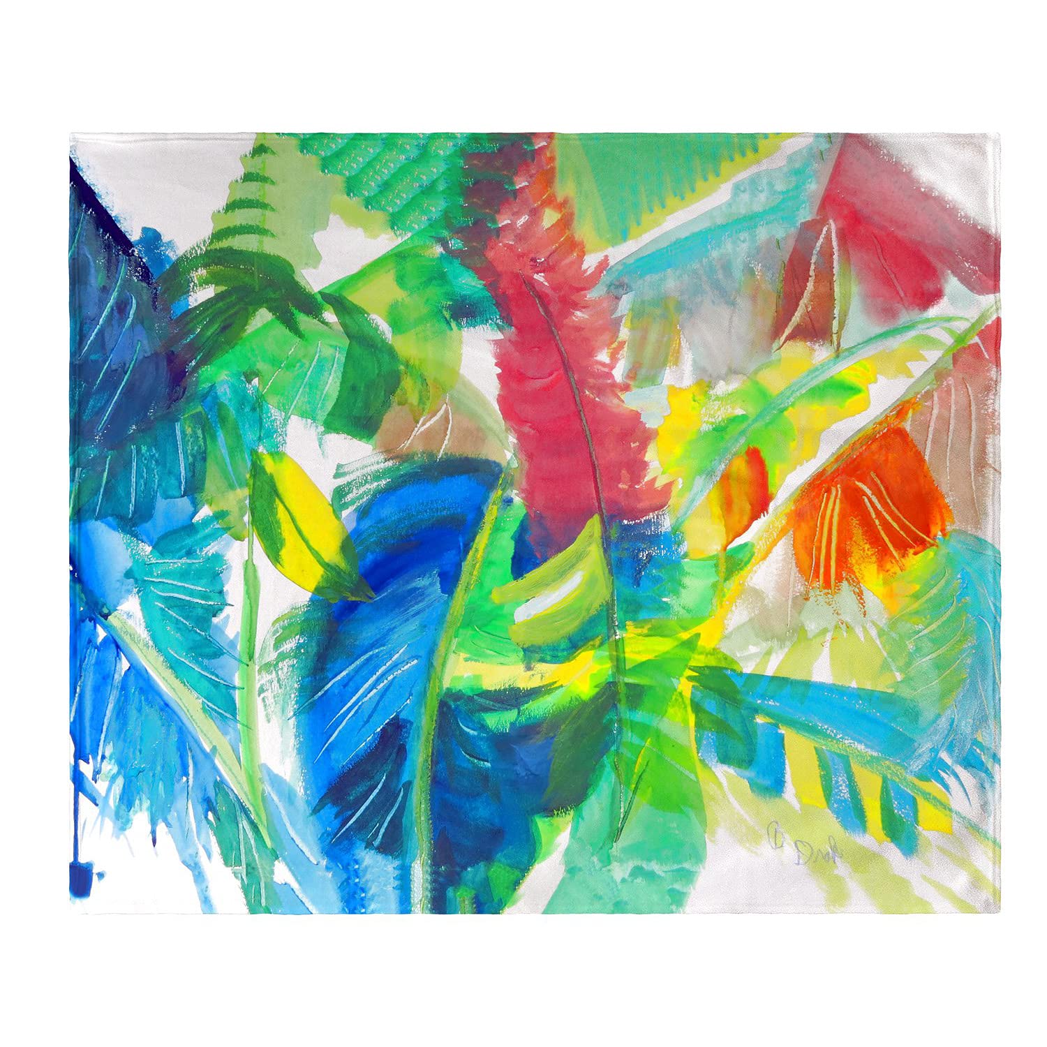 Betsy Drake Abstract Palms Fleece Throw Blanket - Soft Cozy Flannel Plush Throws for Couch, Bed, Sofa - Perfect for Winter, Home Decor, Gift