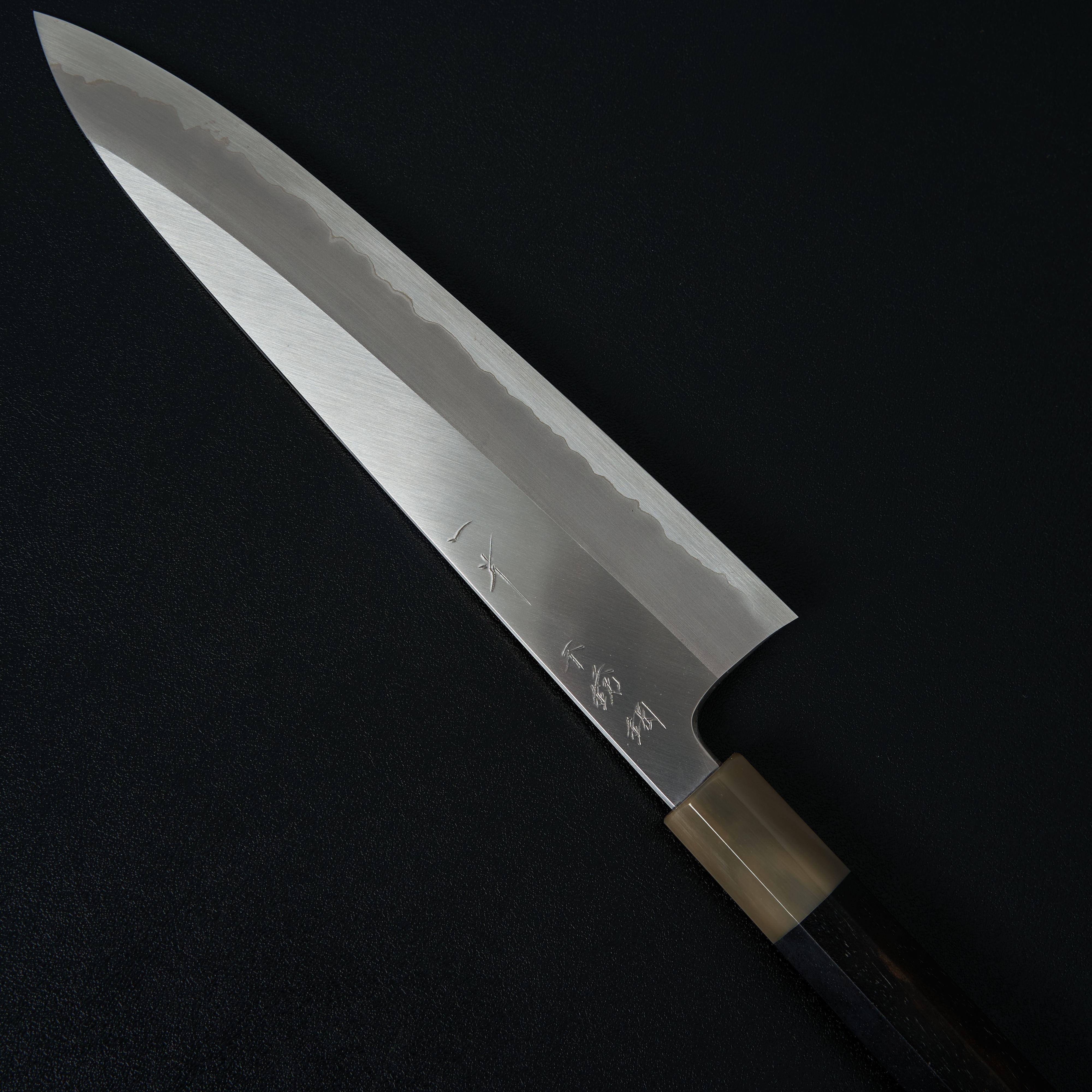 Hitohira Tanaka Kyuzo Blue #1 Stainless Clad Gyuto 240mm Japanese Chef Knife with Taihei Ebony Handle - Perfect for Sushi, Meat Cutting & Professional Kitchen Use