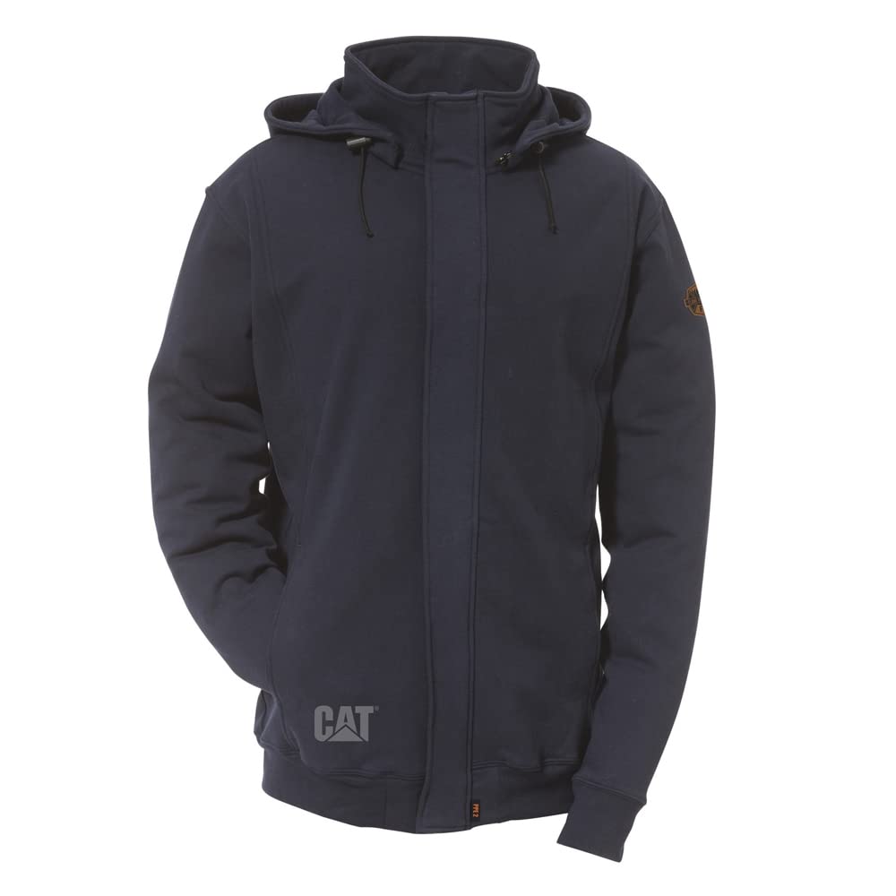 Caterpillar Men's Flame Resistant Hooded Sweatshirt - Removable Hood, Regular & Big & Tall Sizes - Durable Workwear for Construction & Outdoor Jobs