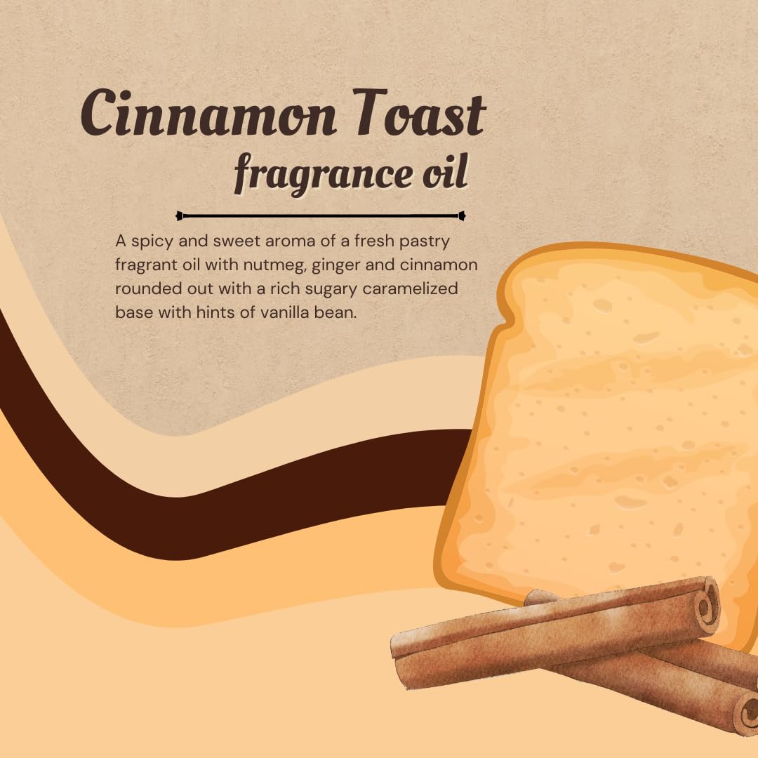 Premium 32 fl oz Cinnamon Toast Fragrance Oil - Plastic Jug with Secure Cap - GreenHealth - Perfect for Candles, Soaps & Home Fragrance Diffusers