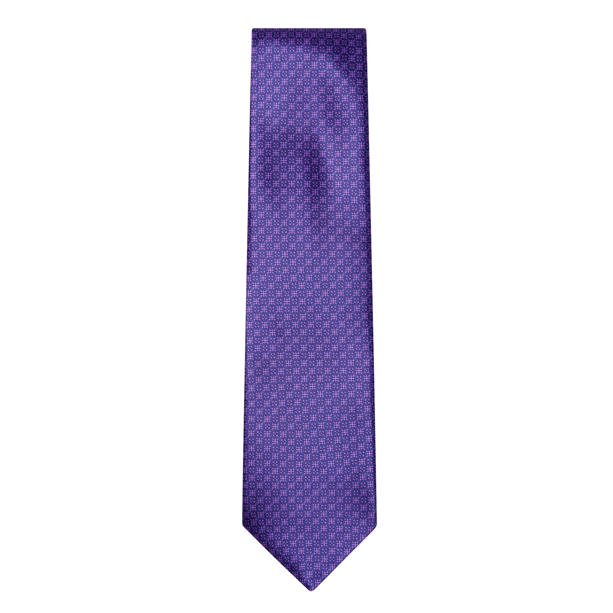 STEFANO RICCI 100% Silk Tie for Men - Elegant Purple & Navy Blue Necktie - Perfect for Business, Weddings & Formal Occasions