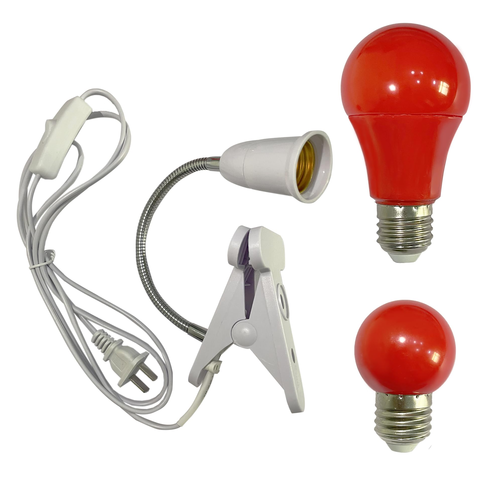 Darkroom Safelight Portable Red Lamp with Clip - 360° Adjustable Desk Light with Switch, E27 LED Bulb & 180cm Power Cord - Perfect for Photography, Darkroom Printing & Film Development
