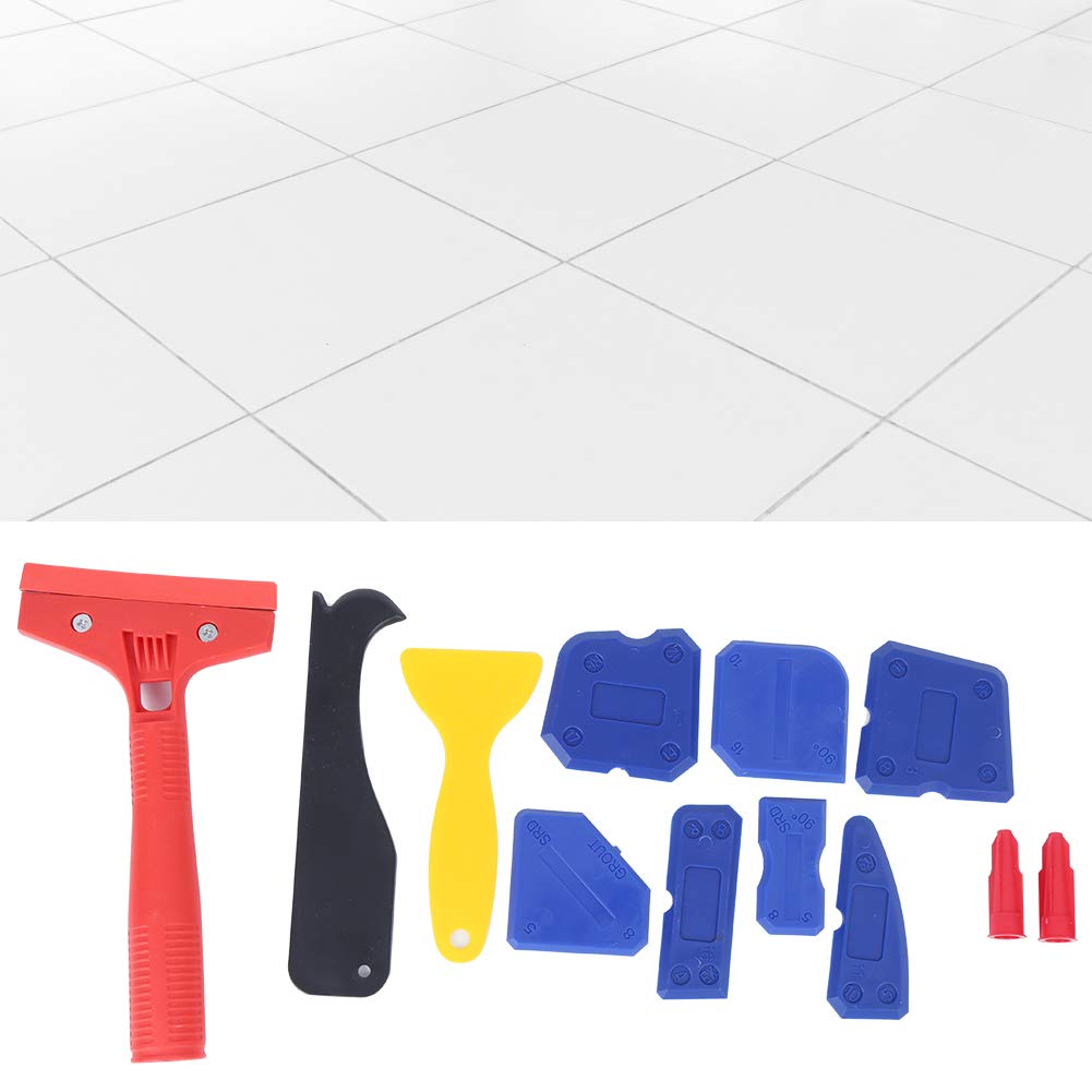 WALFRONT 13-Piece Caulking Tool Kit - Silicone Sealant Finishing Tools with Plastic Scraper for Glass Glue & Home Improvement Projects | Perfect for Bathroom, Kitchen & Window Sealing