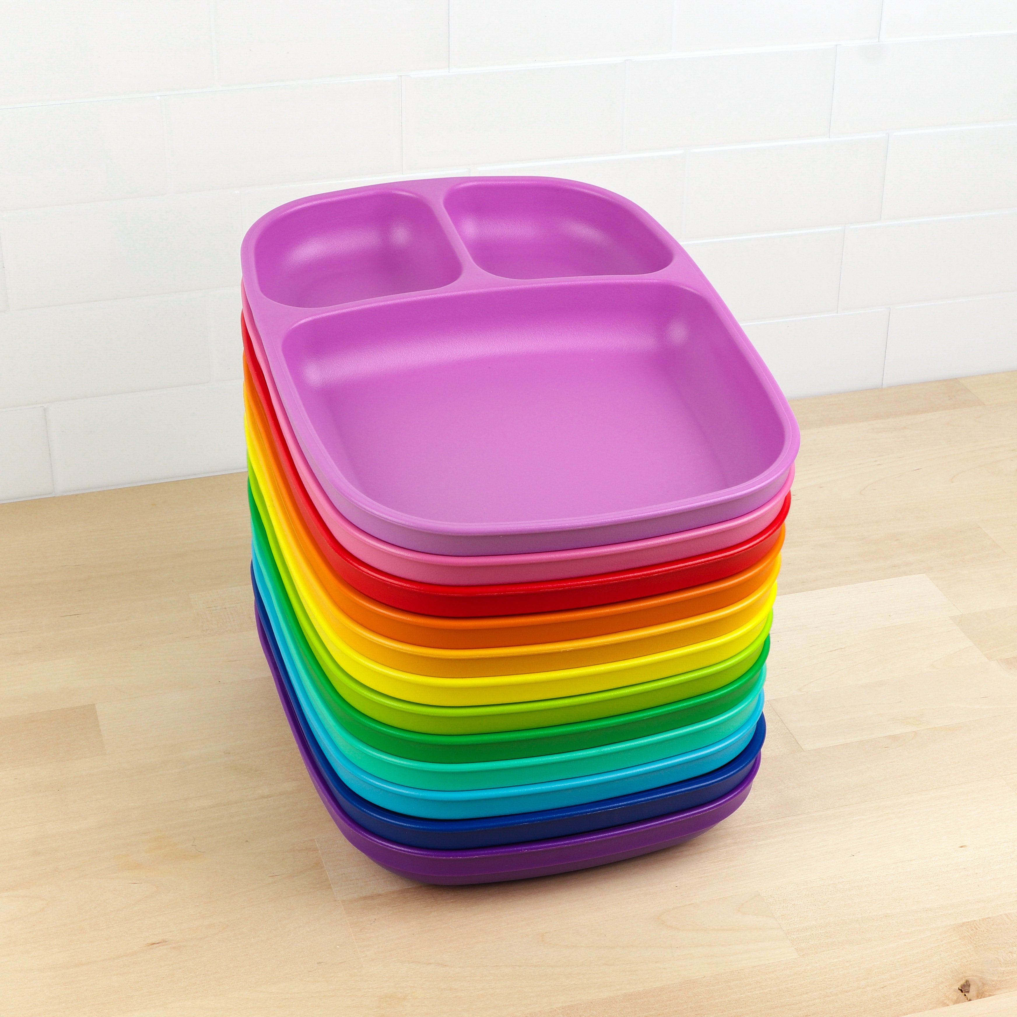 Re Play Divided Plate Large - BPA-Free, Eco-Friendly Kids Dinnerware for Toddlers & Babies - Perfect for Home, School, and Travel Meals