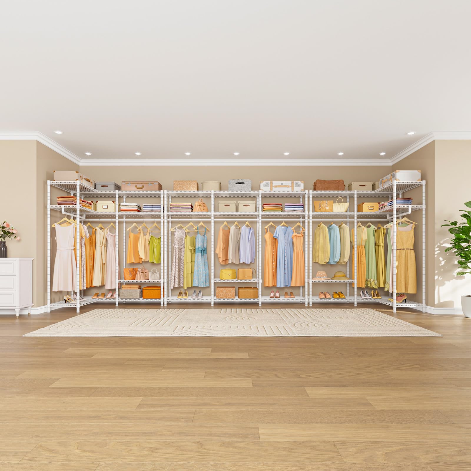 VIPEK L30 Corner Clothes Rack - Heavy Duty L-Shaped Closet System with Adjustable Shelves & Hanging Rods | Freestanding Corner Wardrobe for Hanging Clothes | Perfect for Small Spaces, Bedrooms & Dorm Organization
