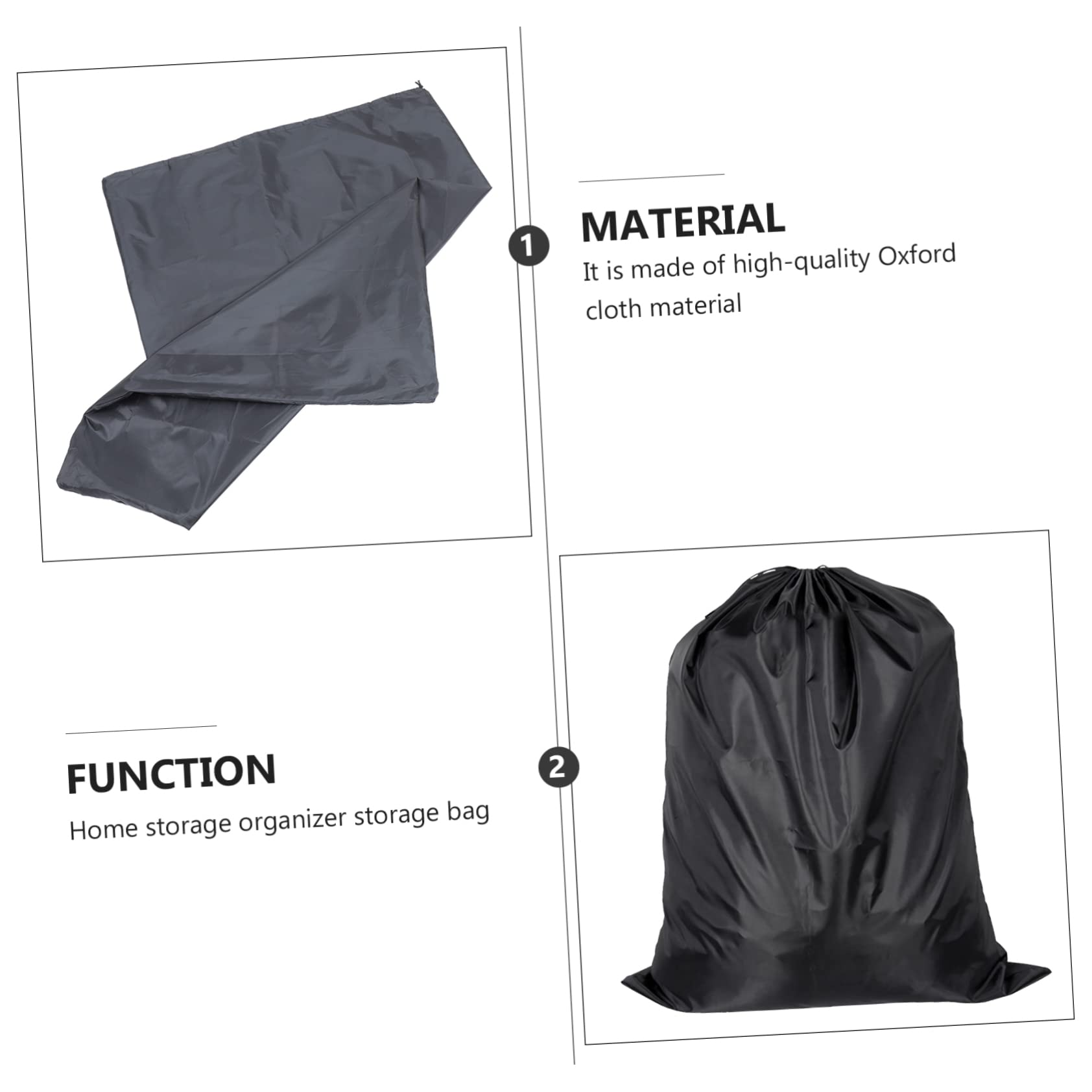 Elegant Waterproof Drawstring Pouch - Large Capacity Storage Bag for Home Organization (Black) | Perfect for Travel, Gym & Jewelry Storage