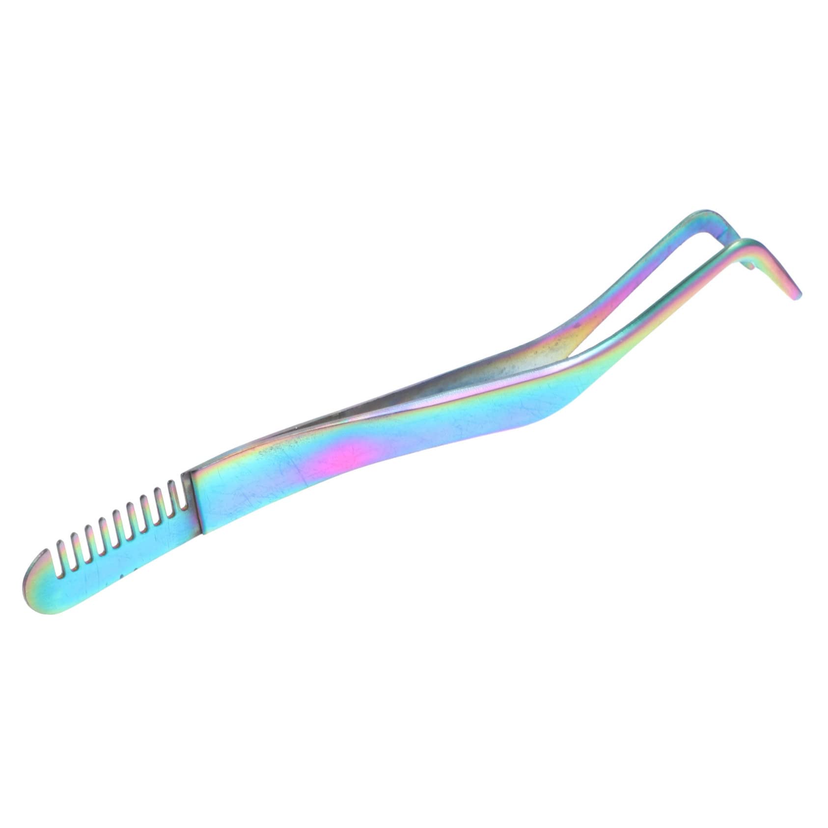 Professional Eyelash Tweezers with Comb - 2 in 1 Lash Extension Tweezer & Applicator for Makeup Artists - Perfect for Salon, Home Use & DIY Eyelash Extensions