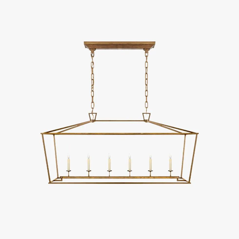 Modern Geometric Cage Candelabra Industrial Ceiling Light Fixture - Vintage Style Metal Pendant Lighting for Dining Room, Kitchen, or Living Room