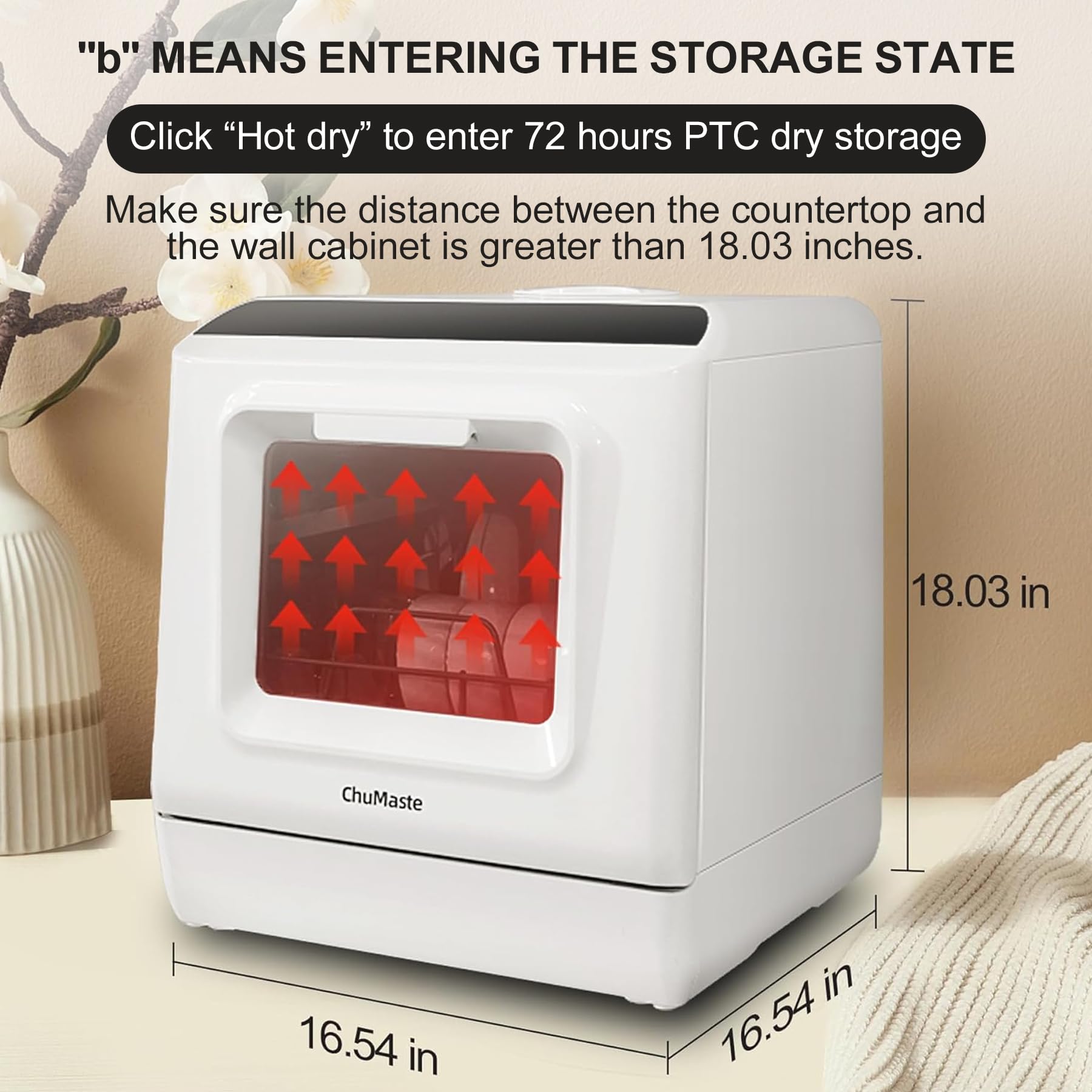 Compact Countertop Dishwasher with 5 Wash Programs & Built-in Water Tank | Portable Tap Connection | Ideal for Apartments, Dorms, RVs & Small Kitchens | Space-Saving & Energy Efficient