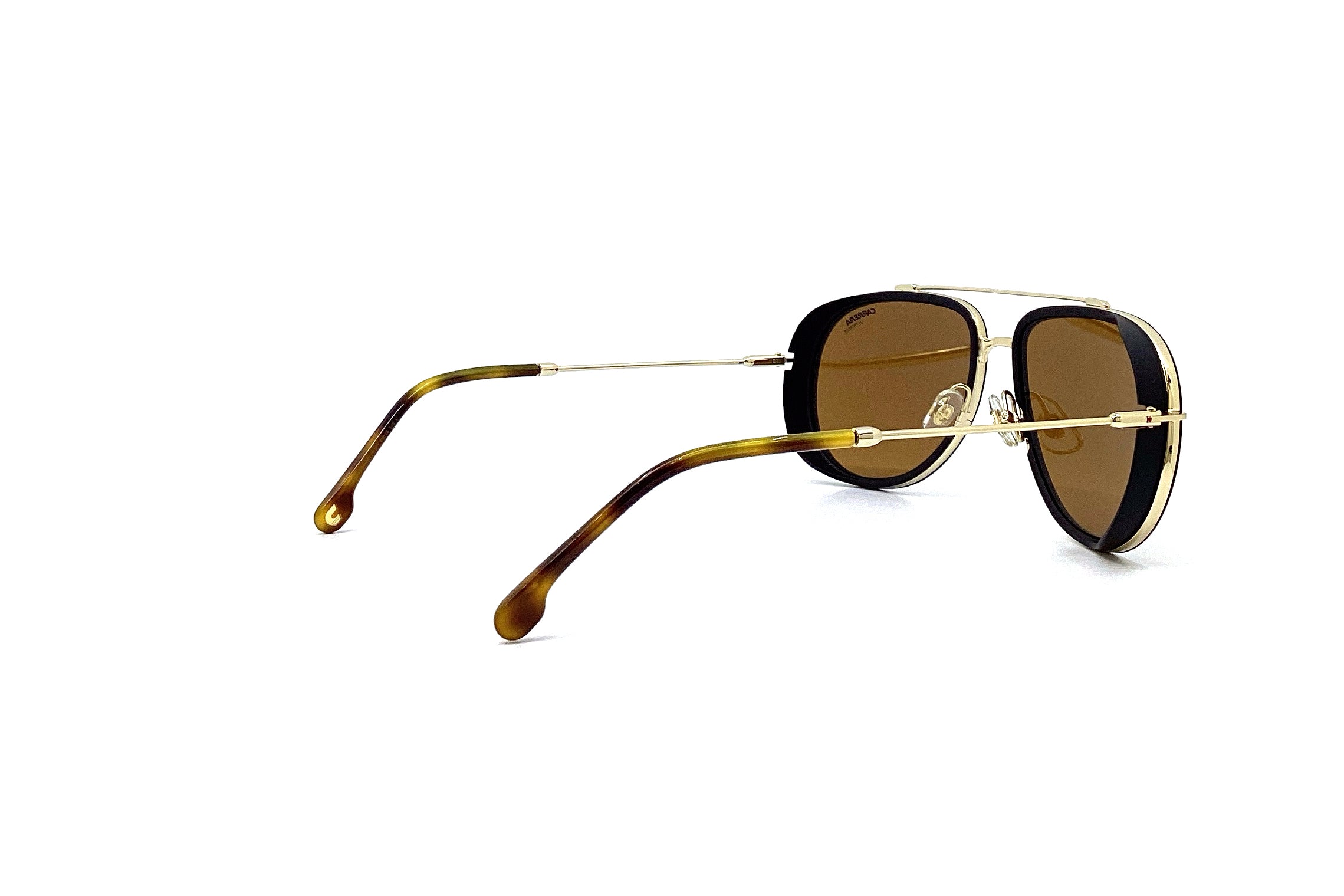 Carrera 166/S Black Gold Sunglasses for Men & Women - Polarized UV Protection Aviator Style - Perfect for Driving, Travel & Outdoor Activities
