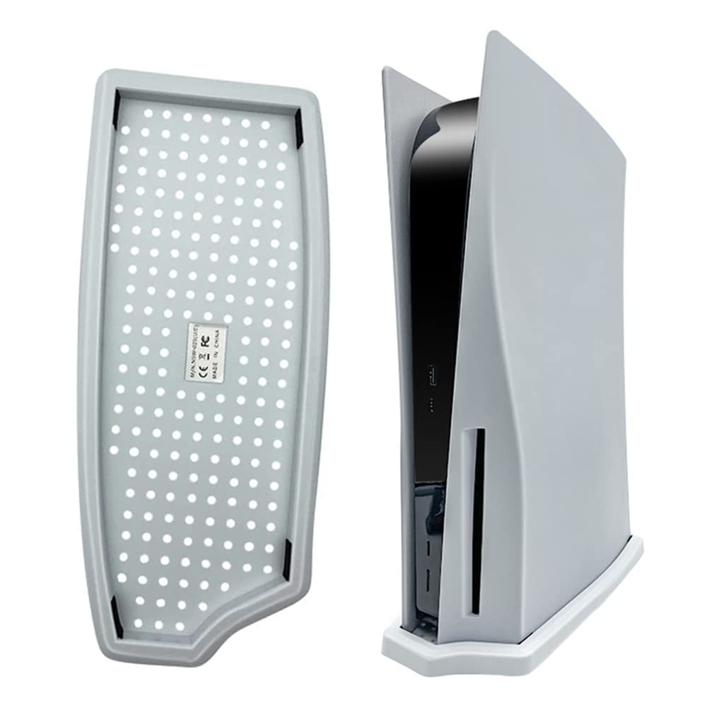 Chenkxin Vertical Stand for PS5 Playstation 5 Console with Built-in Cooling Vents, Non-Slip Feet & Cable Management - White (Disc Edition, Not Compatible with PS5 Slim) - Perfect for Gaming Setup & Space-Saving Organization