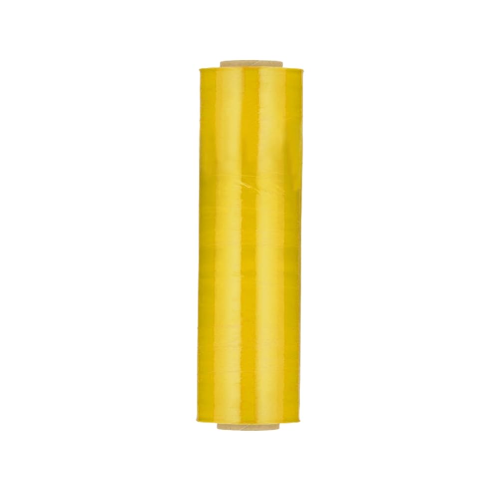 MMBM Yellow Stretch Wrap Film - 20 Inch x 5000 Feet, 80 Gauge Industrial Pallet Wrap (1 Pack) | Heavy Duty Colored Plastic Cling Film for Warehouse, Shipping & Color Coded Pallet Packaging