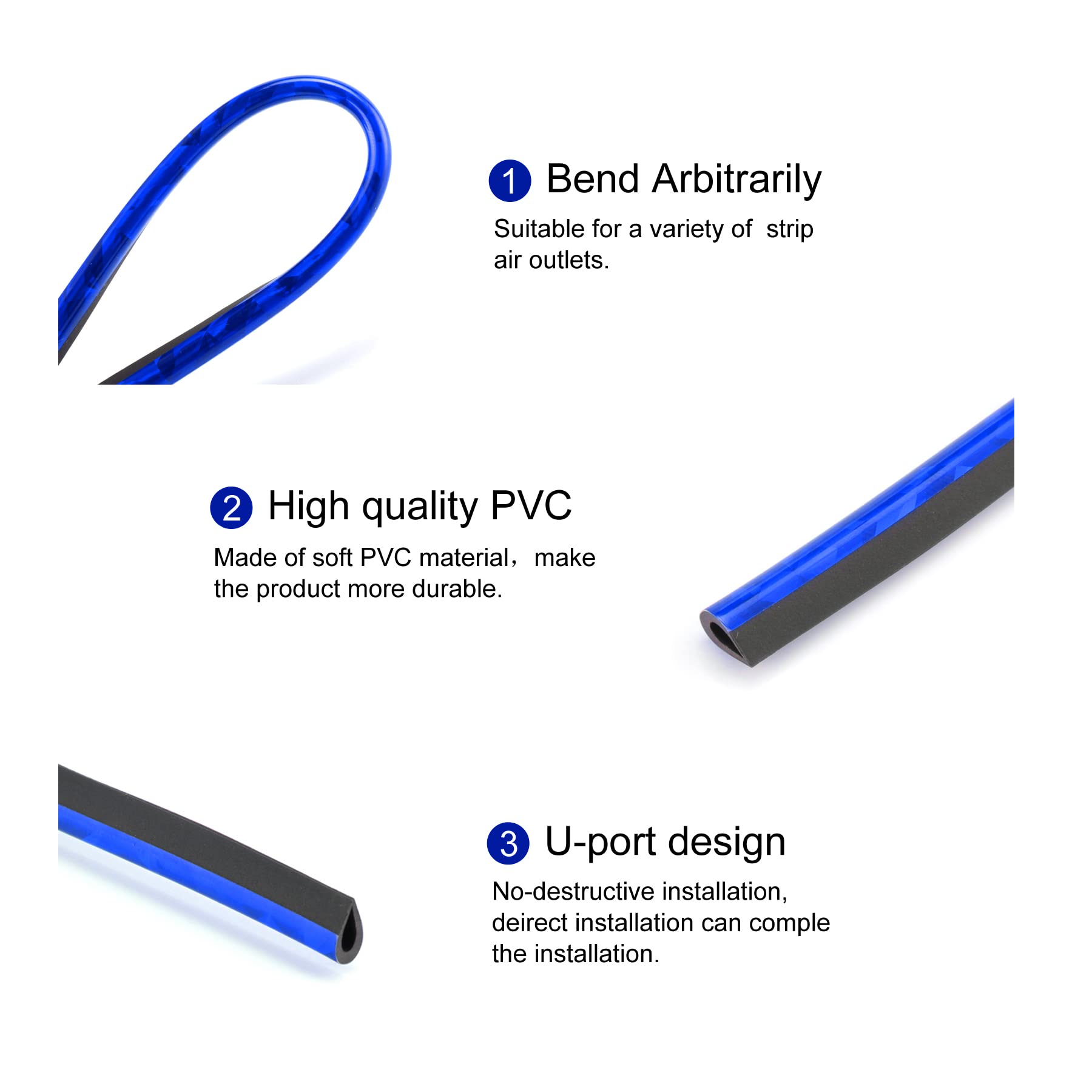 SINGARO 20-Piece Bendable Car AC Vent Decorative Strips - Universal Fit for Most Vehicles, DIY Interior Accessories (Ice Blue) - Upgrade Your Car's Style & Comfort