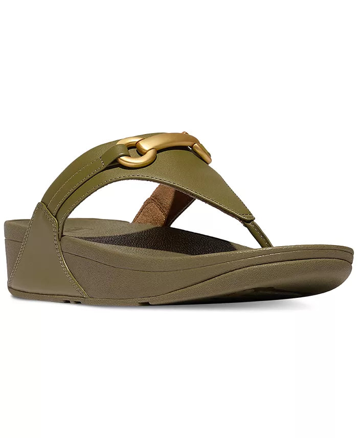 FitFlop Lulu Chunky Snaffle Leather Sandals for Women - Camo Green | Comfortable Walking Shoes for Summer, Travel & Casual Outings