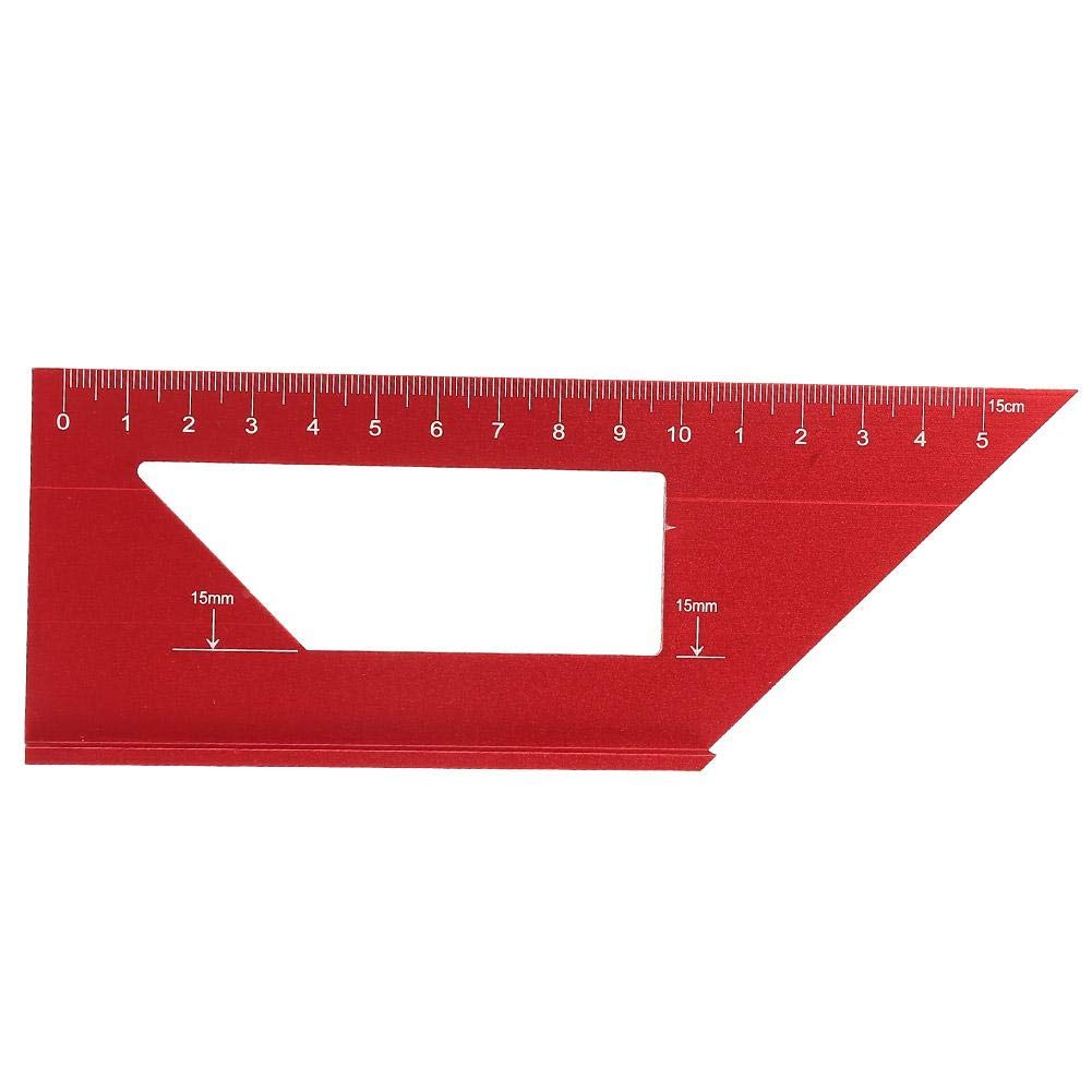 45/90 Degree Miter Gauge - Aluminum Alloy Angle Ruler & Marking Tool for Woodworking - Precise Measuring for DIY Projects, Carpentry & Furniture Making (Red)