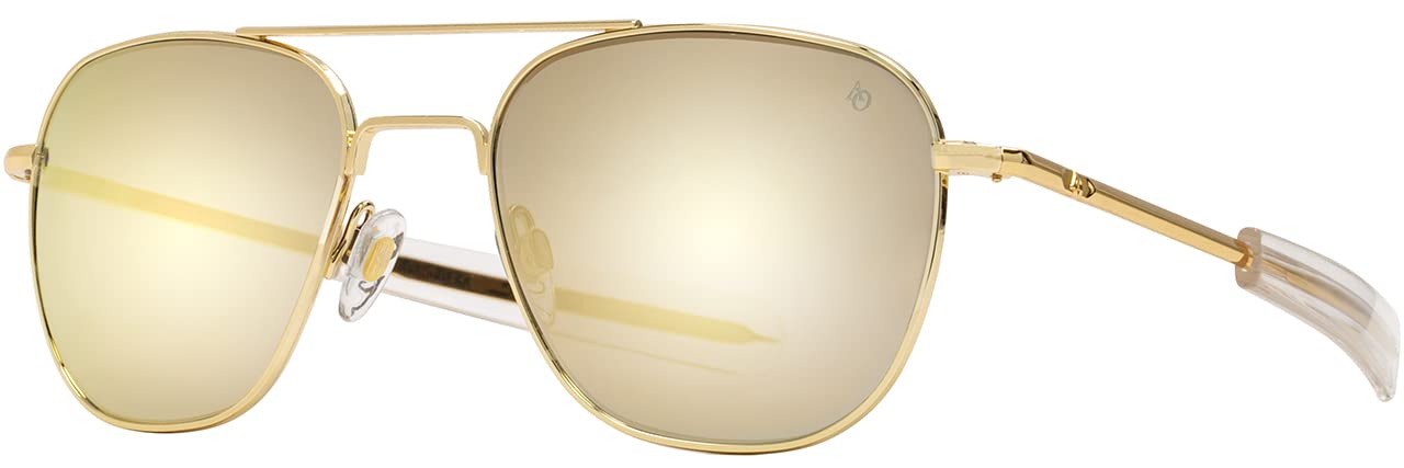 AO Original Pilot Sunglasses - Polarized Mirrored Aviator Glasses with Bayonet Temples for Men & Women - Perfect for Driving, Flying, Outdoor Sports & Fashion