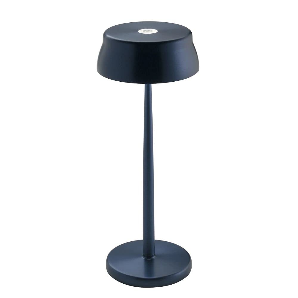 Zafferano Sister Light - Rechargeable Dimmable LED Table Lamp in Blue Anodized Finish | Perfect for Bedroom, Living Room & Office Nightstand Lighting
