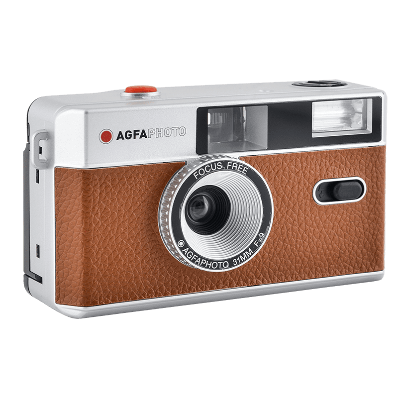 AGFAPHOTO 35mm Reusable Film Camera - Vintage Style Brown Retro Camera for Travel, Parties & Everyday Photography | Perfect Gift for Film Enthusiasts