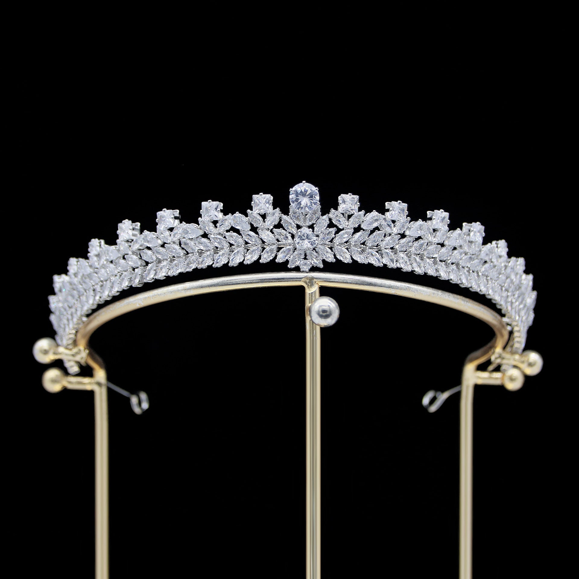 Elegant Zirconia Wedding Tiara for Bride | Crystal Bridal Crown | Prom & Party Headpiece GH0142 | Perfect for Weddings, Prom Nights & Special Occasions