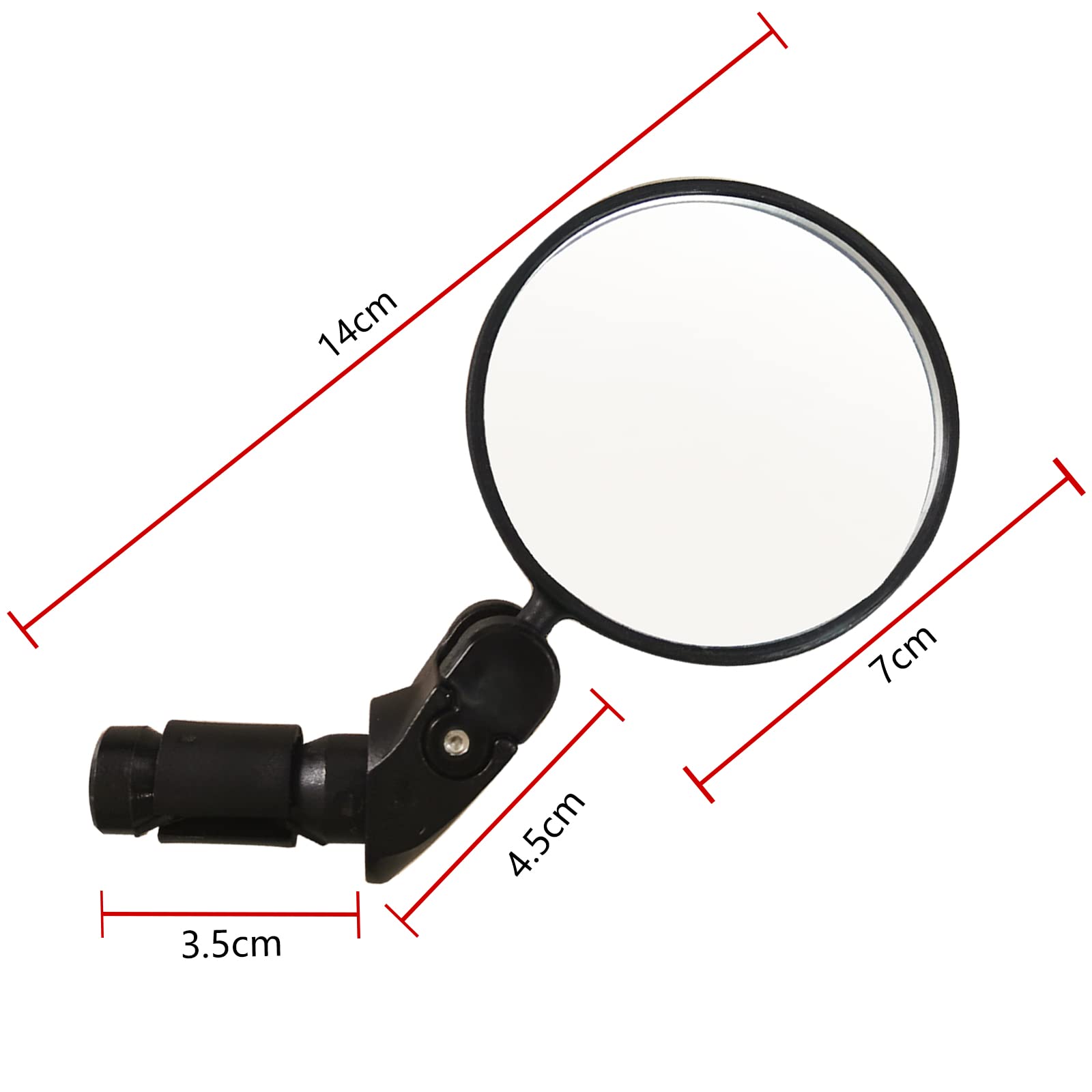 **Universal Bike Mirror - 360° Adjustable HD Glass Rearview Mirror for Safe Cycling - Bar End & Handlebar Mount - Compatible with Bicycle, Electric Bike, Motorcycle (Black, 2PCS) - Perfect for Commuting & Road Safety**