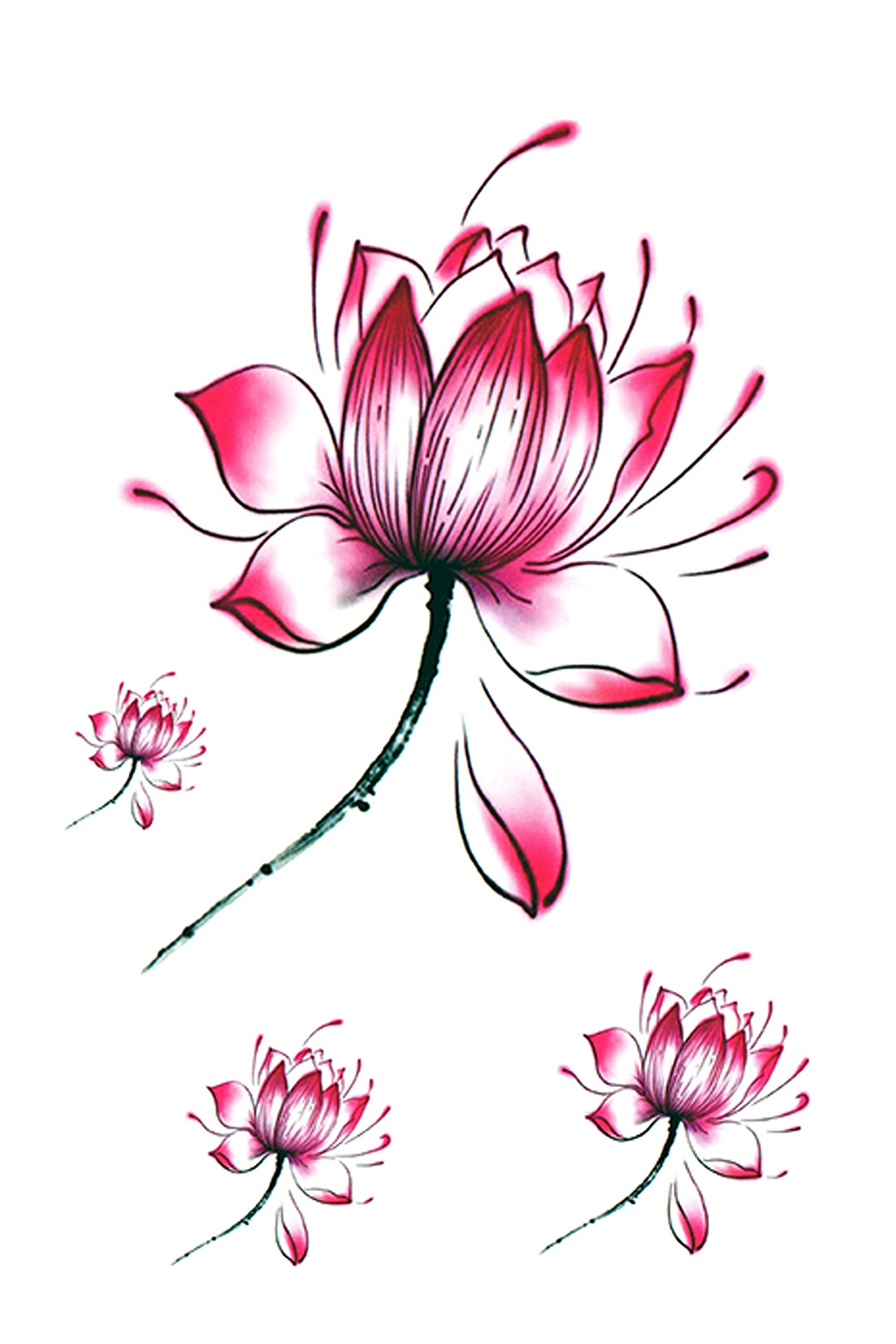 Waterproof Temporary Tattoo Stickers for Men & Women - 3D Realistic Flowers, Butterflies, Stars, Angels, Wolves & Armband Designs (19x12cm) - Perfect for Parties, Festivals, Cosplay & Body Art