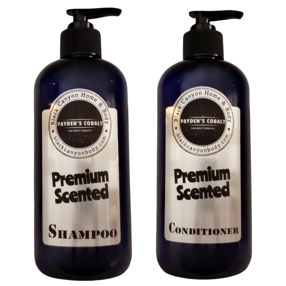 Payden's Cobalt Santa's Pipe Scented Argan Oil Shampoo and Conditioner Set for Men - 16 Oz, Sulfate-Free Hair Care for Dry & Damaged Hair - Perfect for Gifts, Holidays & Daily Hair Nourishment