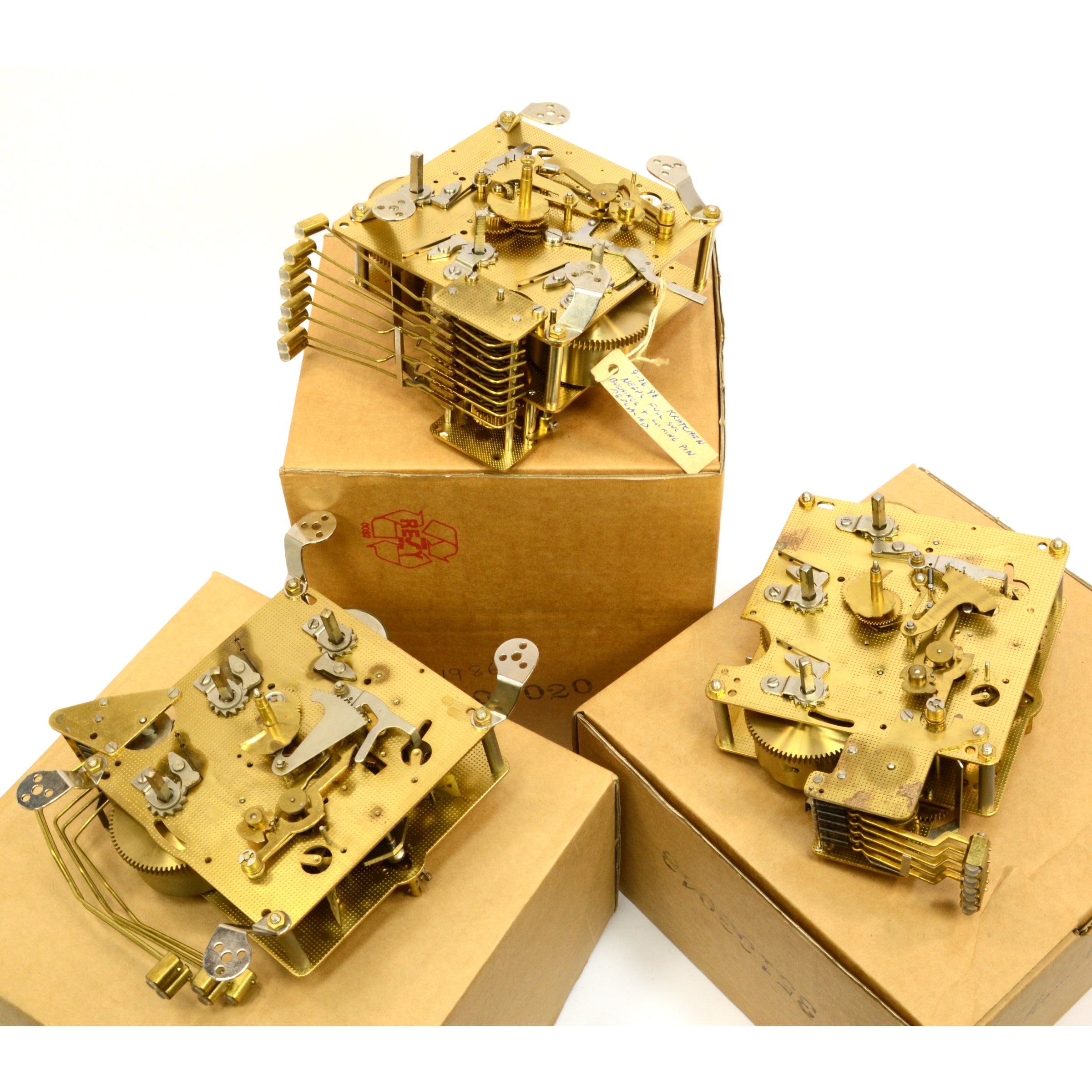 Lot of 3 Hamilton Clock Company Movements - Models 1050 020, 351 030 & 351 030 A | Vintage Clock Repair Parts for Antique Timepiece Restoration
