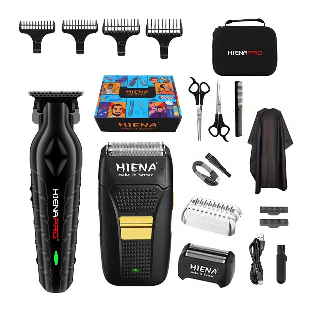 Professional Men's Electric Hair Clipper & Beard Trimmer - Zero Gap T-Blade for Precision Cutting, Cordless Rechargeable Hair Clippers for Men, Portable Home & Travel Grooming Kit (Great for Beards, Mustaches & Body Hair)