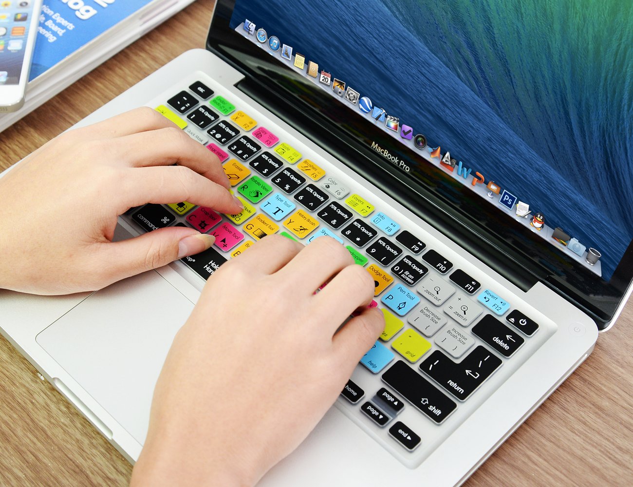 Adobe Photoshop Shortcuts Keyboard Cover - Hot Keys Skin for MacBook Air 13