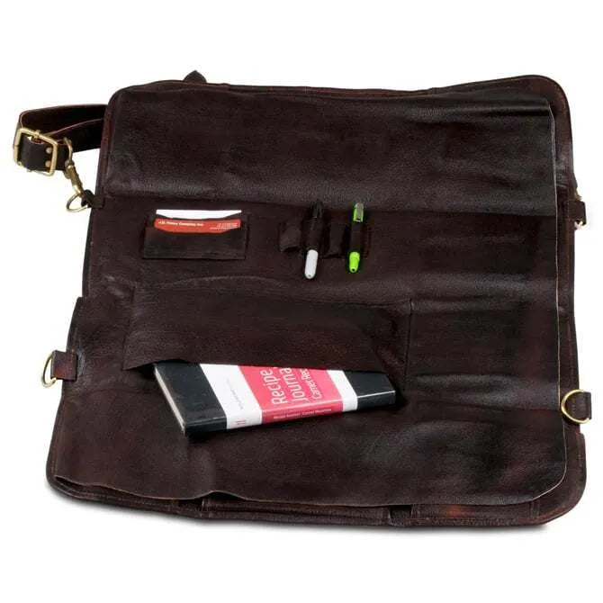 Boldric Leather Knife Bag with 18 Pockets - Premium Chef Knife Roll for Professional Cooks & Culinary Students - Perfect for Kitchen Storage, Travel & Culinary School