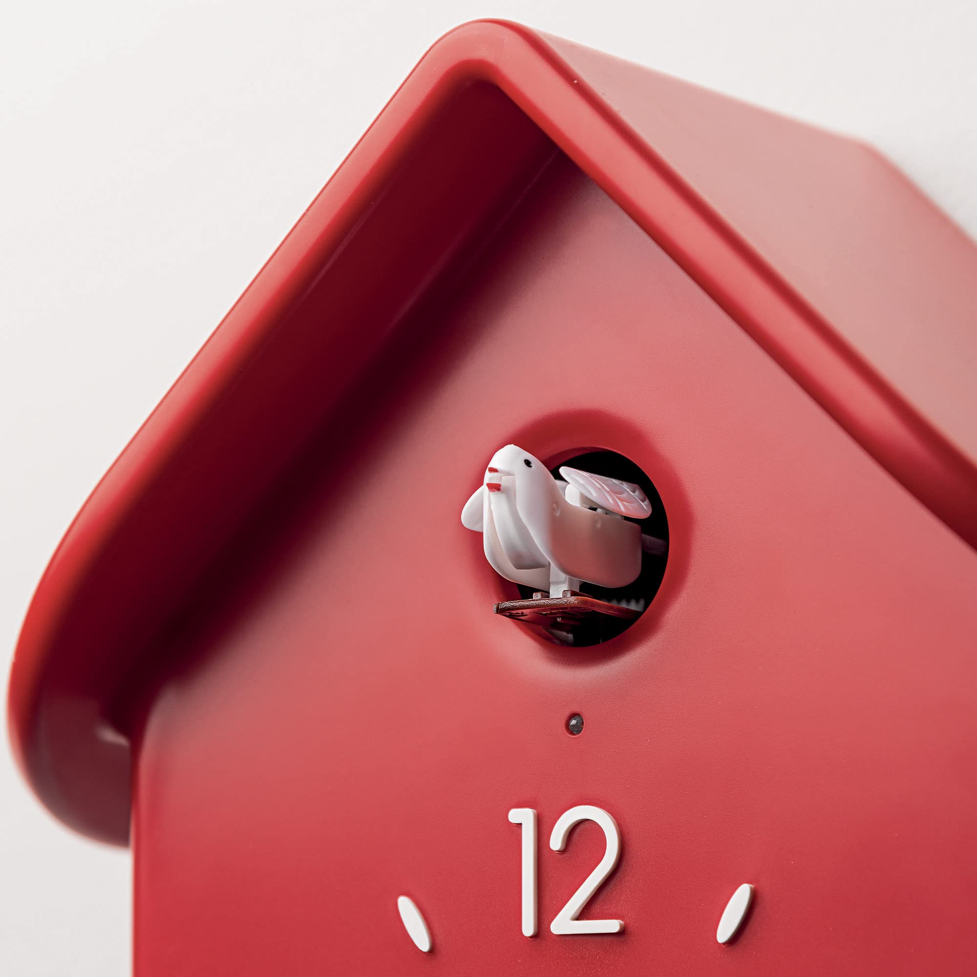 Guzzini Modern Home Wall Clock - 12 Inch Round Silent Non-Ticking Clock for Living Room, Bedroom, Office - Stylish Red Decor (One Size) | Perfect for Home Decor, Gift Giving & Office Spaces