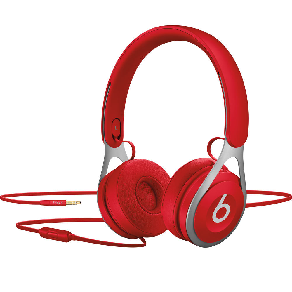 Beats by Dr. Dre Beats EP On-Ear Headphones with Built-in Mic - Wired Studio Headset for Music & Gaming (Red) - Perfect for Travel, Workouts & Daily Commute