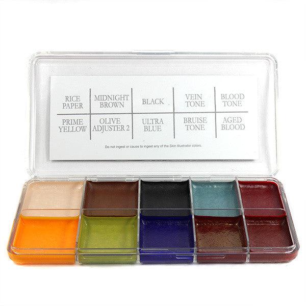 Professional Skin Illustrator Zombie Palette - Special FX Makeup Kit for Halloween, Cosplay & Horror Effects - High Pigment, Long Lasting, Easy to Apply