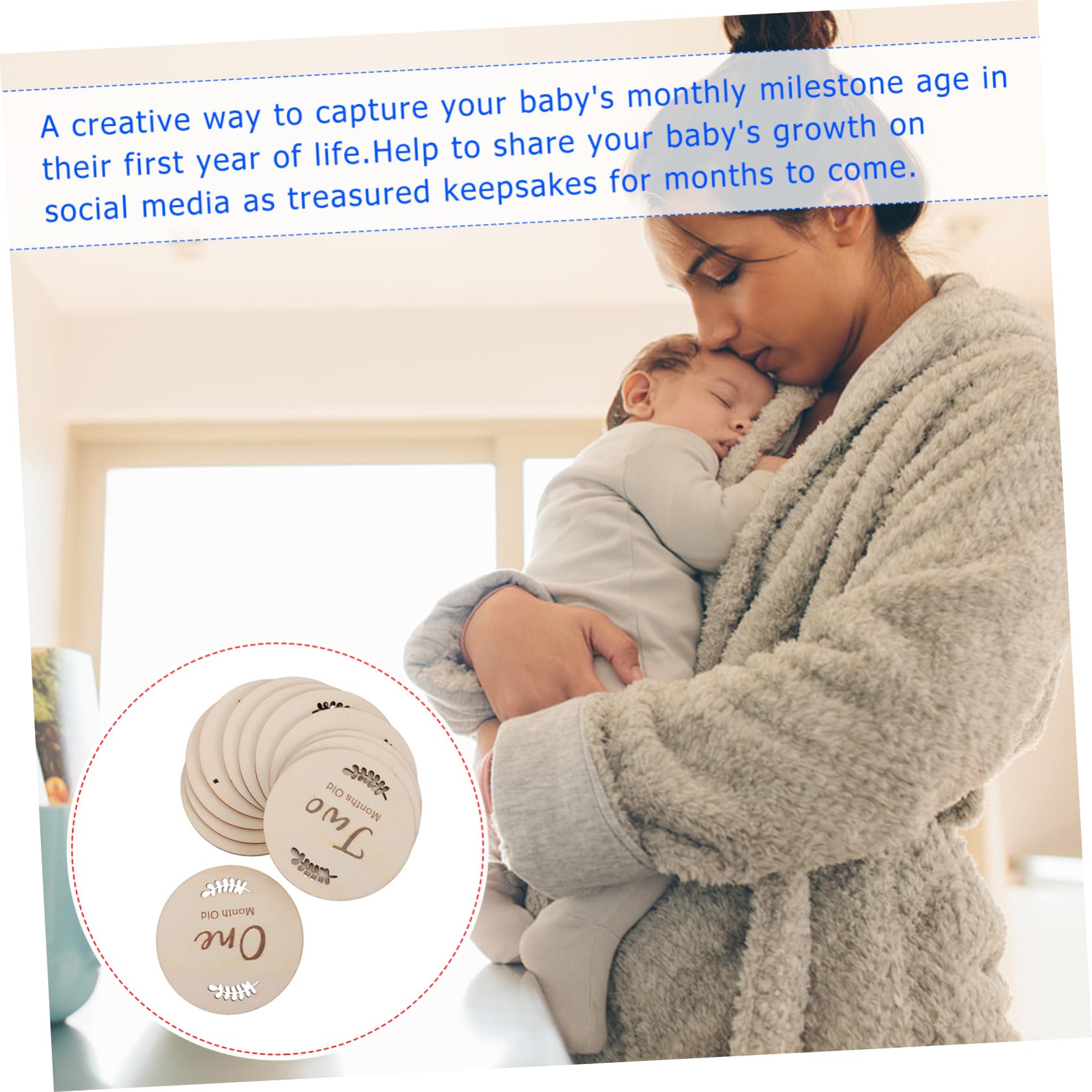FAVOMOTO 2 Sets Baby Milestone Cards - Wooden Growth Tracker for Newborns, 12pcs*2 Monthly & Weekly Photo Props - Perfect for Baby Shower Gifts, First Birthday, and Monthly Milestone Photos