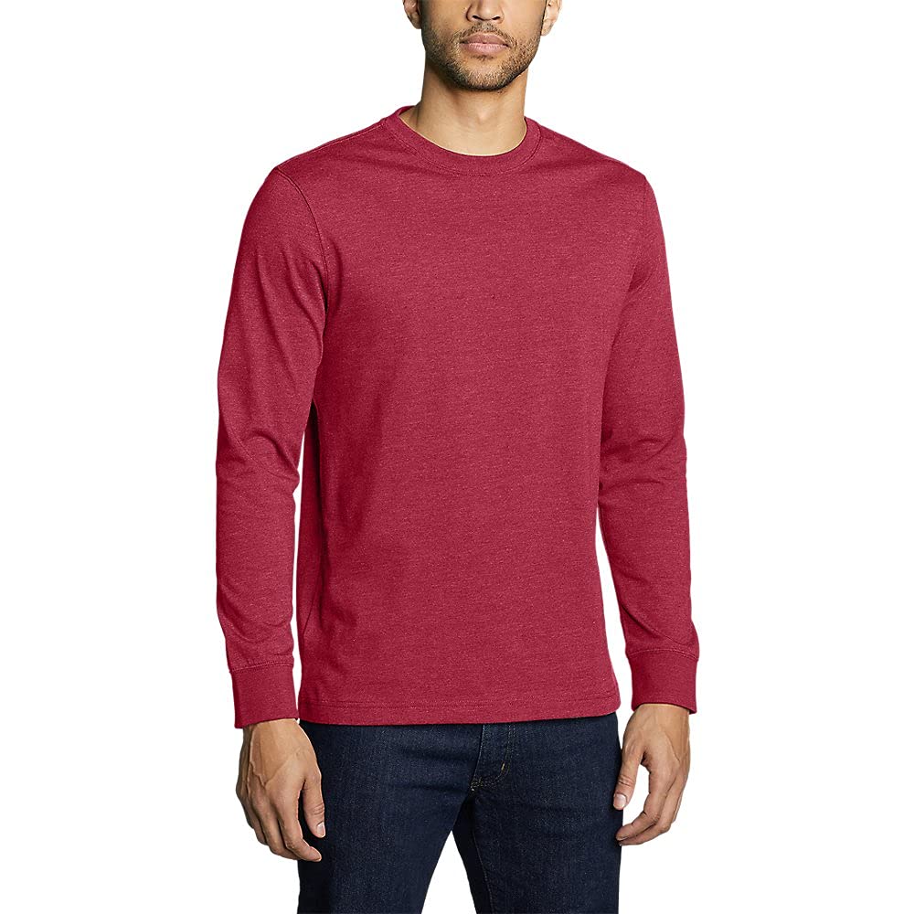 Eddie Bauer Men's Legend Wash Pro Long-Sleeve T-Shirt | Soft Cotton Crewneck Tee for Casual Wear & Outdoor Activities | Hiking, Camping, Travel Essential