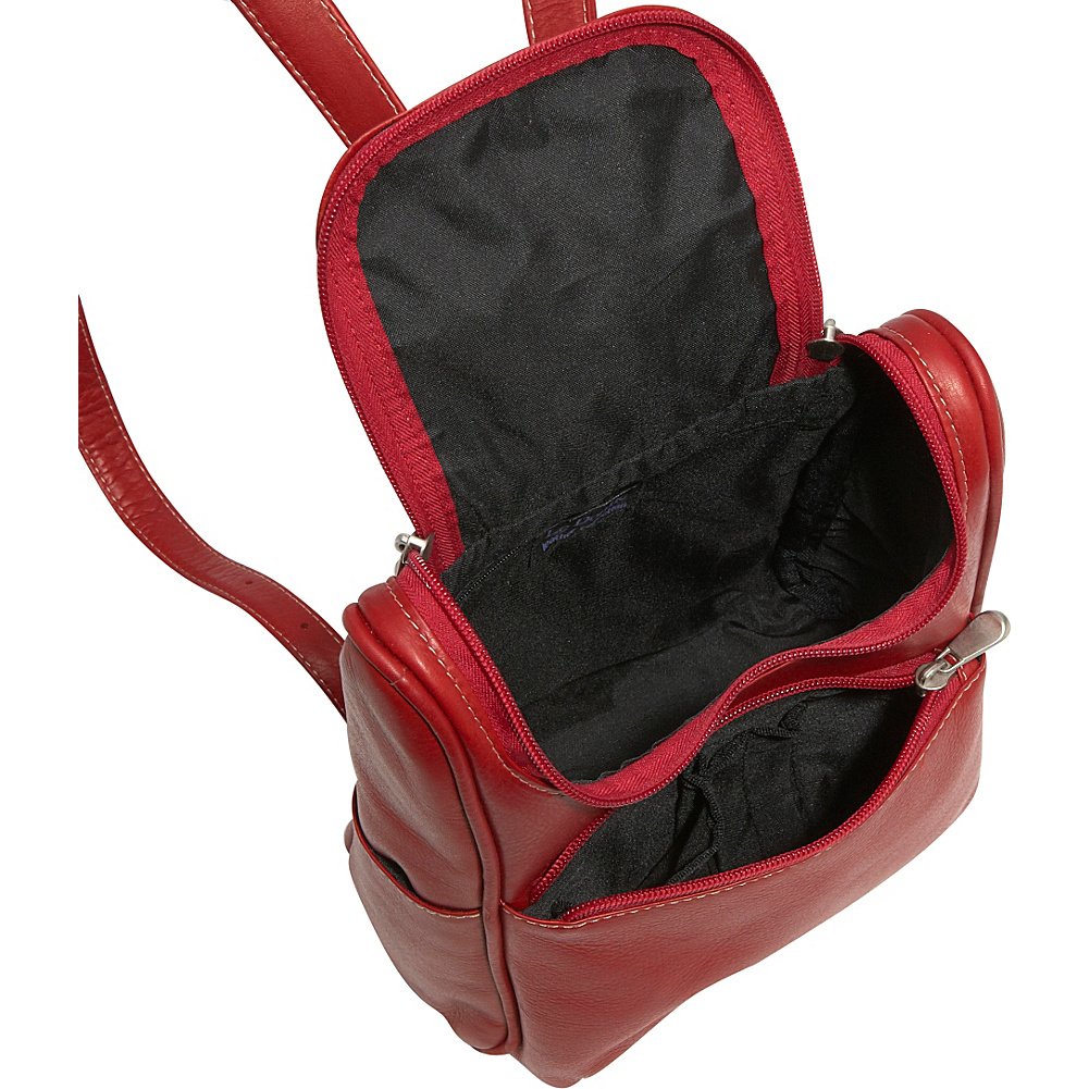 Le Donne Genuine Leather Women's Travel Backpack - Stylish & Durable On-The-Go Bag for Work, Commute & College (Red) - Perfect for Business Trips, Daily Use & School Essentials