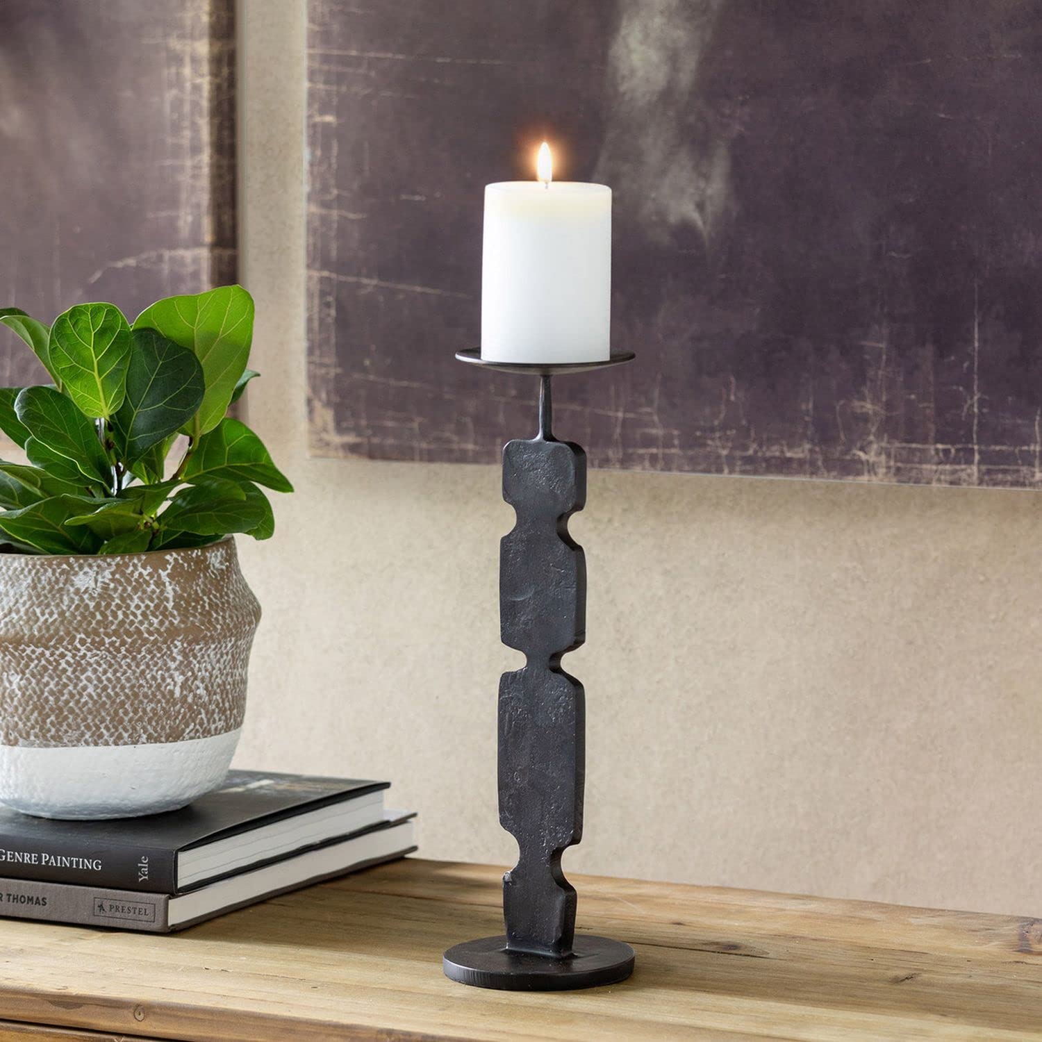 Forged Candle Holder Small - Elegant Iron Candle Stand for Home Decor, Wedding Centerpiece, Table Setting & Romantic Ambiance | Park Hill Collection EAB20230