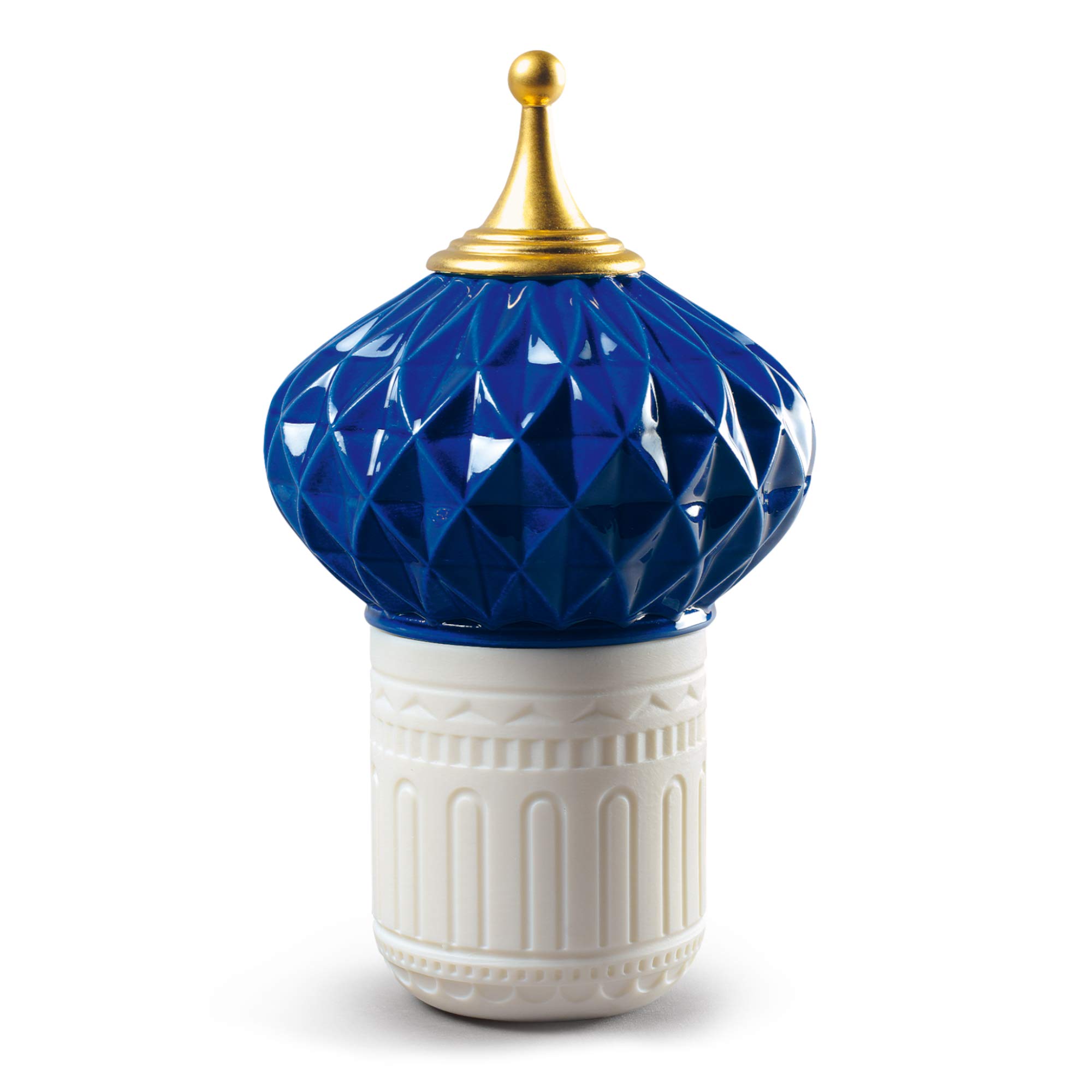 LLADRÓ Blue Spire Candle 1001 Lights - Unbreakable Spirit Scented Porcelain Candle for Home Decor, Wedding Centerpieces & Luxury Gifts