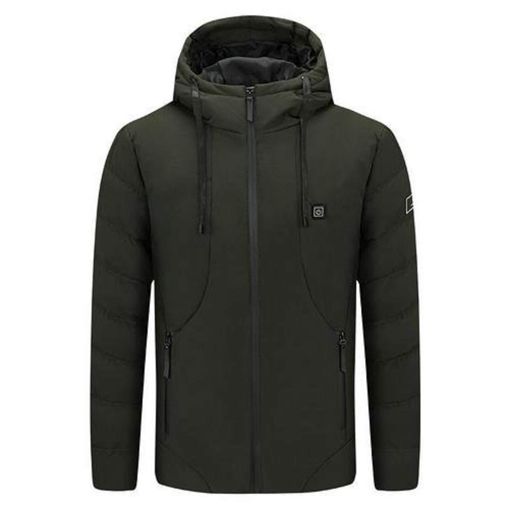 MEISI Electric Heated Jacket for Men & Women - USB-Powered Winter Coat with Hood for Outdoor Sports, Hiking, and Camping - Stay Warm in Cold Weather