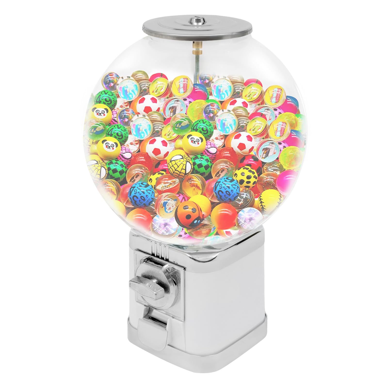 Automatic Gumball Vending Machine for Kids - Fun Candy Dispenser for Birthdays, Christmas & Parties - Mini Gumball Machine for Home, School & Arcade - White