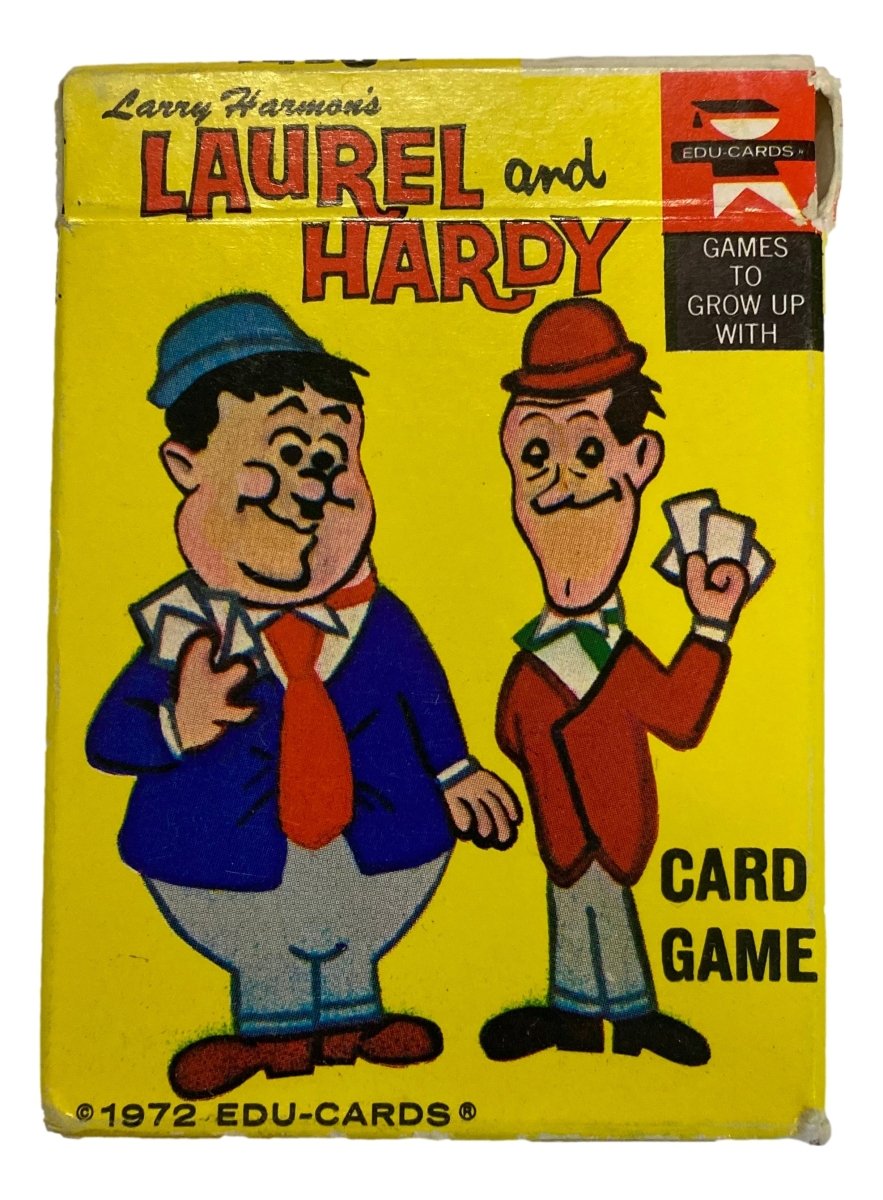 Vintage 1972 Laurel and Hardy Educational Playing Cards - Classic Comedy Duo Collectible Card Game for Kids & Adults | Perfect for Family Game Nights, Classroom Learning, and Nostalgic Gift Giving