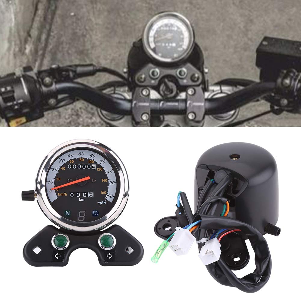 Universal 95mm Motorcycle Speedometer - Digital Gear Display for Cruisers & Bikes