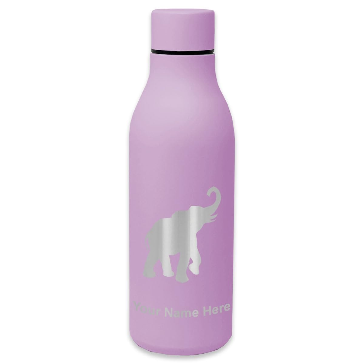 LaserGram Double Wall Insulated Stainless Steel Water Bottle with Indian Elephant Design - Personalized Engraving Included - Perfect for Gym, Hiking & Outdoor Activities