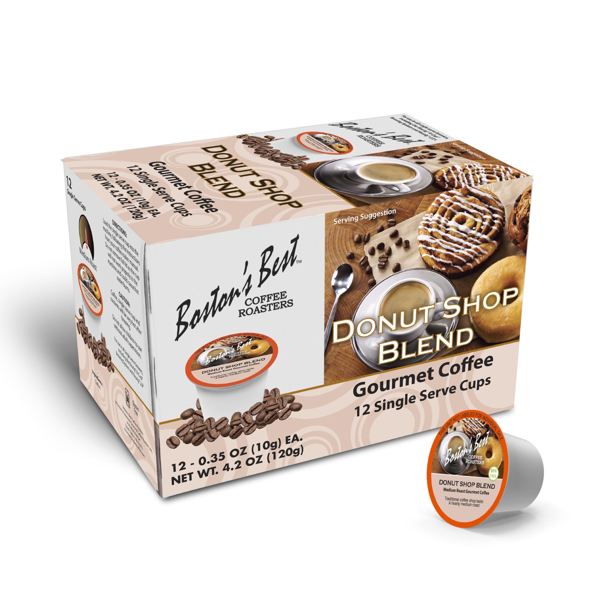 Boston’s Best Decaf Medium Roast Coffee Pods - Hearty Donut Shop Blend, 12 K-Cups for Keurig Brewers | Rich & Smooth Gourmet Coffee for Home, Office, or Breakfast Enjoyment