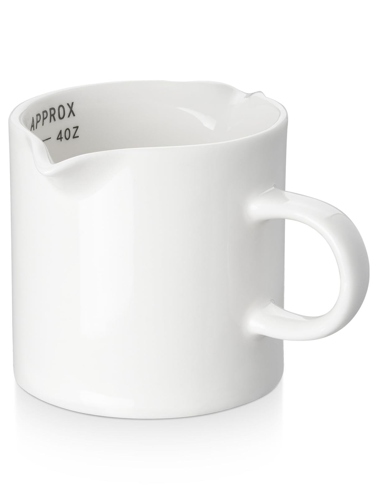 5 OZ Ceramic Espresso Cups with Double Spouts & Handle - Small Coffee Mugs with Measuring for Espresso Machines - Perfect for Lattes, Cappuccinos & Milk Syrup Drinks at Home or Cafe