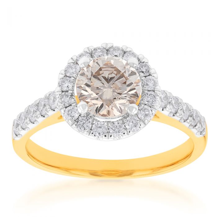 18ct Yellow Gold 1.50 Carat Diamond Ring with 1 Carat Australian Diamond - Elegant Engagement & Wedding Jewelry for Women